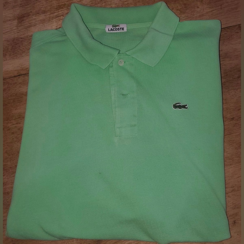Lacoste Men’s Eur9/US3XL Bright Green 100% Cotton Pique Knit‎ Short Sleeve Polo